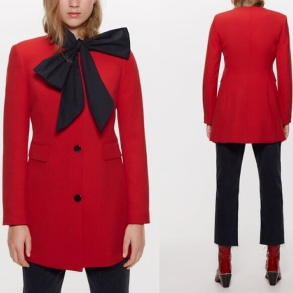 Zara | Button front jacket in red - Picture 1 of 12